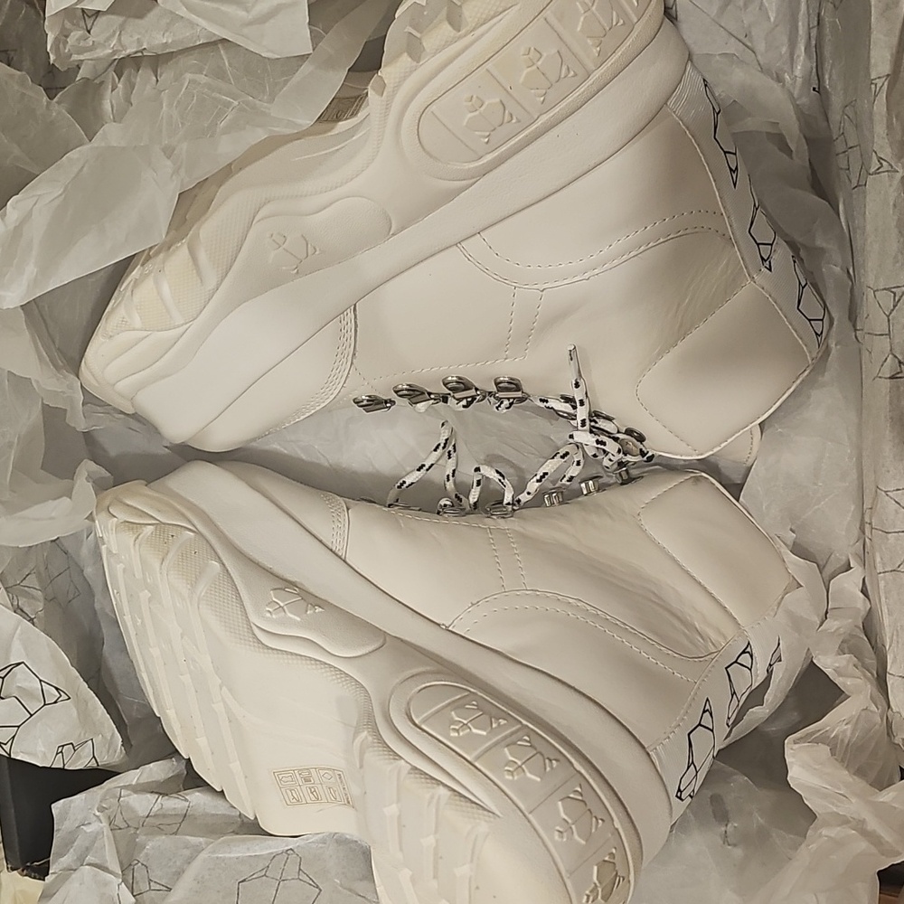 Naked Wolfe Spike Wicked White Platform High-Top Sneakers sz 7 US - Picture 11 of 15